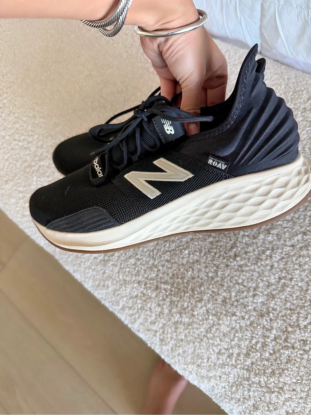 New Balance Fresh Foam Roav Black & White Athletic Shoes